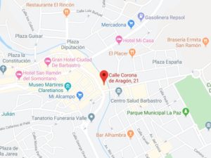 Mapa para llegar a la consulta de Carmen Lemus - Fisioterapia y Osteopatía en Barbastro, Huesca